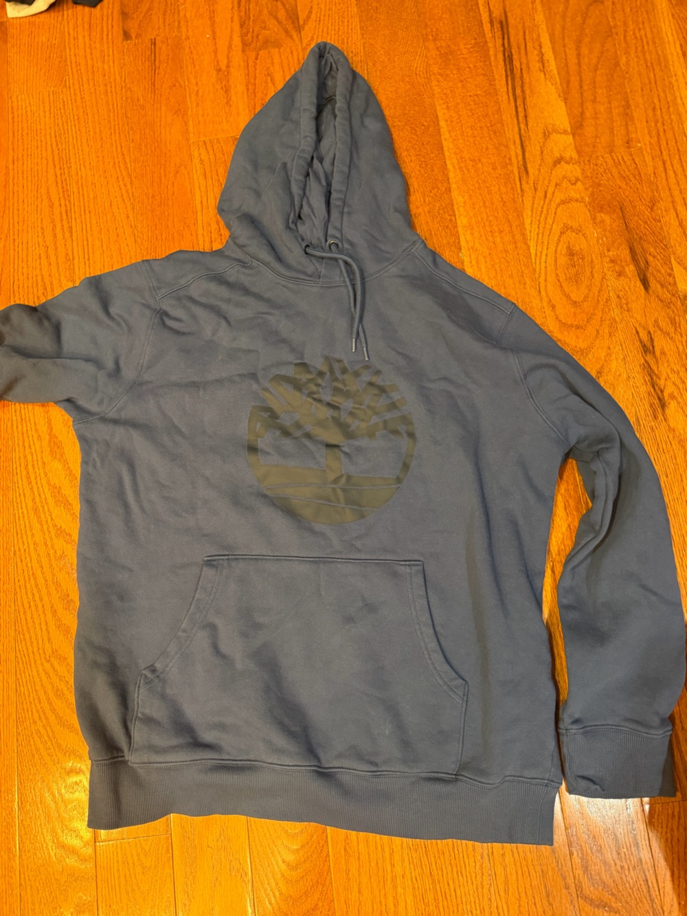 Timberland Gray Hooded Sweatshirt with Center Logo size XL